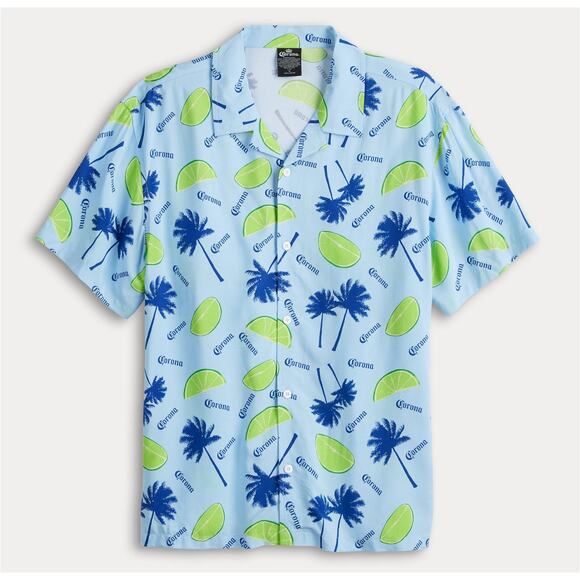Men's Corona Limes & Palms Button Front Top Size Small - Picture 1 of 3